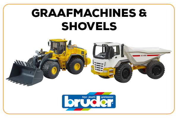 Bruder speelgoed graafmachines en shovels