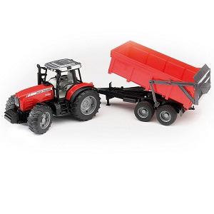 bruder 2045 - Bruder 02045 Massey Ferguson tractor met kiepaanhanger