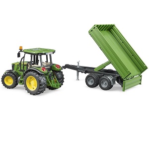 Bruder 2108 - Bruder 02108 tractor John Deere 5115 M kieptrailer