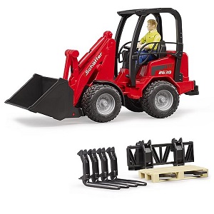 bruder 2191 - Bruder 02191 Schaffer 2630 Compacte minishovel met accessoires en speelfiguur