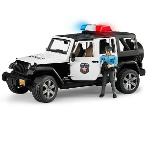 bruder 2526 - Bruder 02526 Jeep Wrangler Unlimited Rubicon politieauto met politieman, inclusief licht en geluidmodule