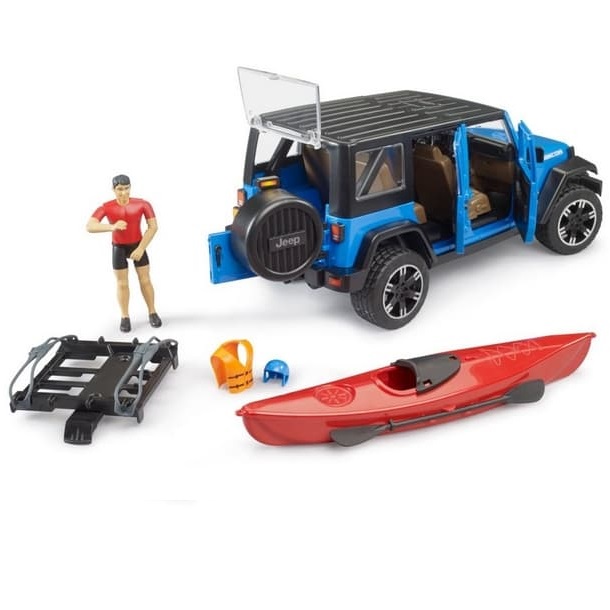 Bruder 2529 - Bruder Bruder 02529 Jeep Wrangler Rubicon met kayak and kayaker - Bruder 2529