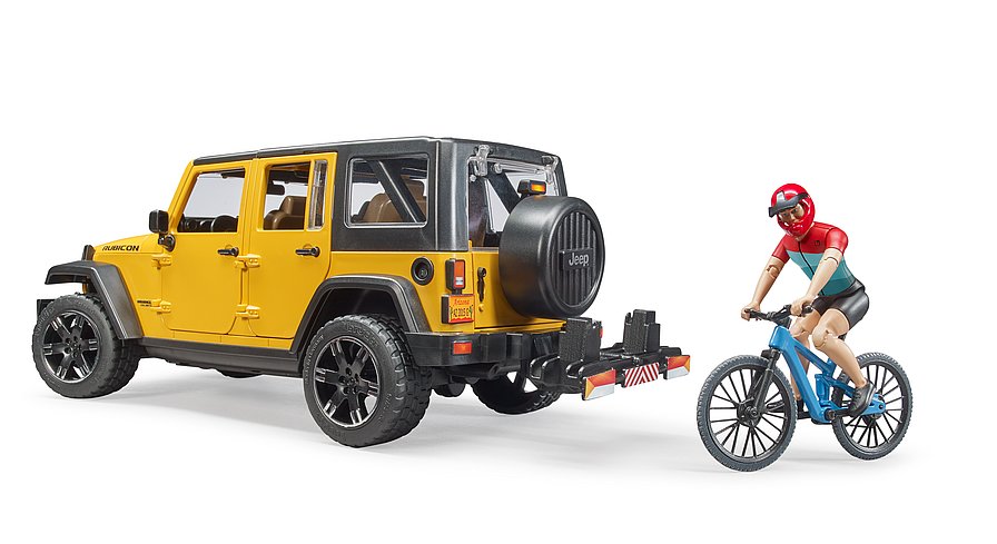 bruder 2543 - bruder Bruder 02543 Jeep Wrangler Rubicon met mountainbike en speelfiguur - bruder 2543