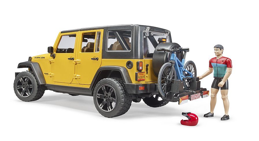 bruder 2543 - bruder Bruder 02543 Jeep Wrangler Rubicon met mountainbike en speelfiguur - bruder 2543