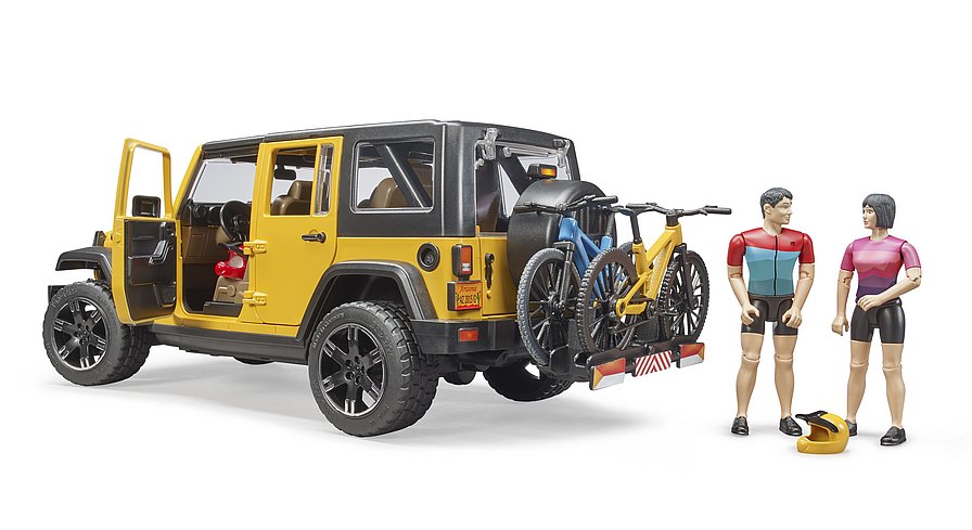 bruder 2543 - bruder Bruder 02543 Jeep Wrangler Rubicon met mountainbike en speelfiguur - bruder 2543