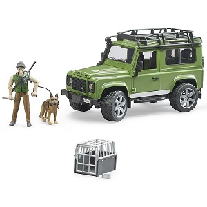 bruder 2587 - Bruder 02587 Land Rover Defender met boswachter en hond