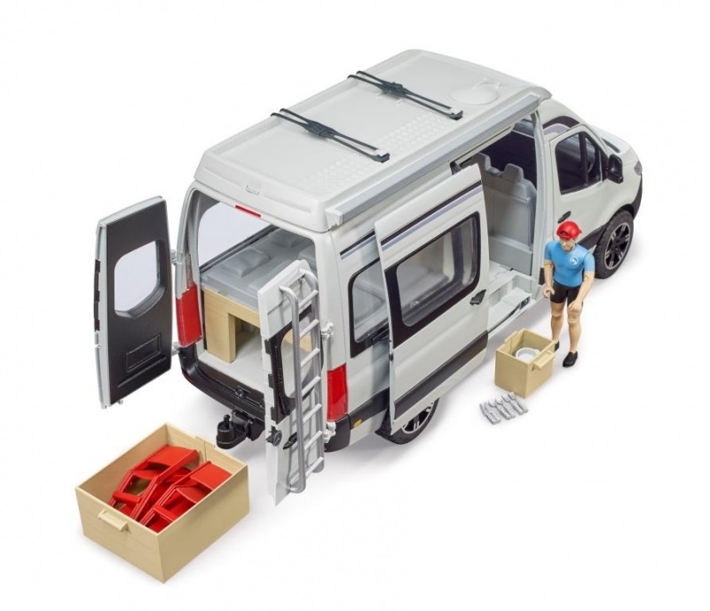 bruder 2672 - bruder Bruder 02672 Mercedes MB Sprinter camper met speelfiguur en accessoires - bruder 2672