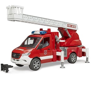 Bruder 2673 - Bruder 02673 Mercedes MB Sprinter brandweer met draailadder en licht- en geluid module (aanbieding)