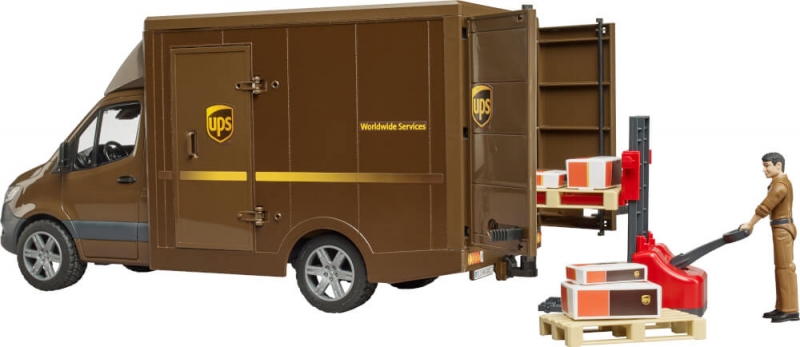 Bruder 2678 - Bruder Bruder 02678 Mercedes MB Sprinter UPS inclusief kleine heftruck, speelfiguur en toebehoren - Bruder 2678