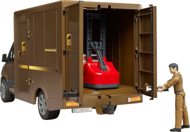 Bruder 2678 - Bruder Bruder 02678 Mercedes MB Sprinter UPS inclusief kleine heftruck, speelfiguur en toebehoren - Bruder 2678