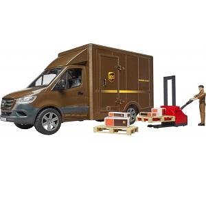 Bruder 2678 - Bruder 02678 Mercedes MB Sprinter UPS inclusief kleine heftruck, speelfiguur en toebehoren