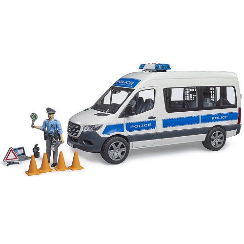 bruder 2683 - bruder Bruder Mercedes-Benz Sprinter politiebus met licht en geluid,  politieagent en accessoires - bruder 2683