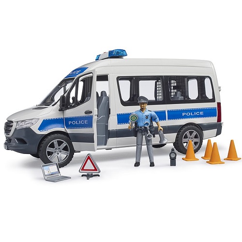 bruder 2683 - bruder Bruder Mercedes-Benz Sprinter politiebus met licht en geluid,  politieagent en accessoires - bruder 2683