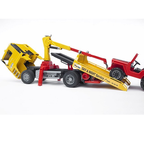 bruder 2750 - bruder Bruder 02750 vrachtwagen MAN takelwagen met jeep - bruder 2750