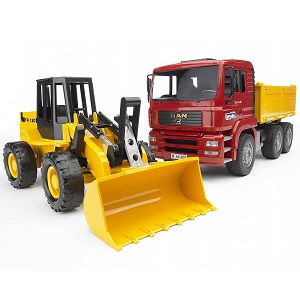 bruder 2752 - Bruder 02752 vrachtwagen MAN TGA kiepauto met shovel