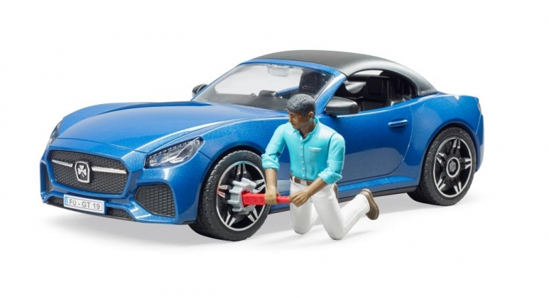 bruder 3481 - bruder Bruder 03481 Roadster sportauto blauw met speelfiguur  - bruder 3481