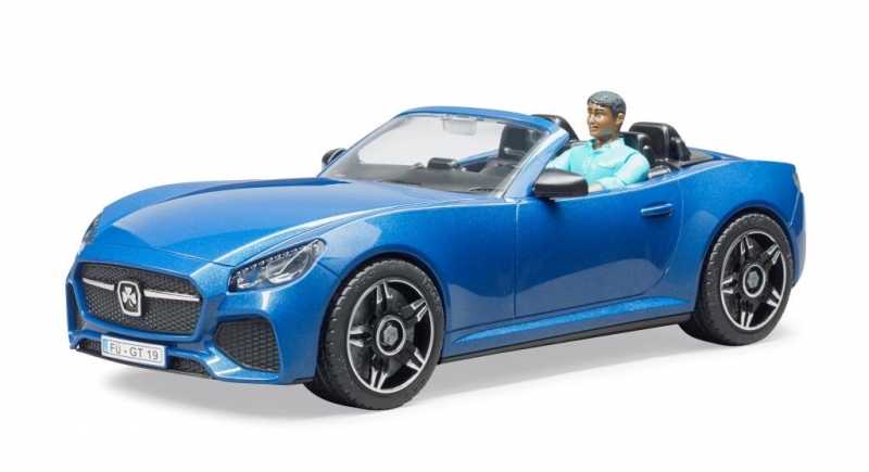bruder 3481 - bruder Bruder 03481 Roadster sportauto blauw met speelfiguur  - bruder 3481