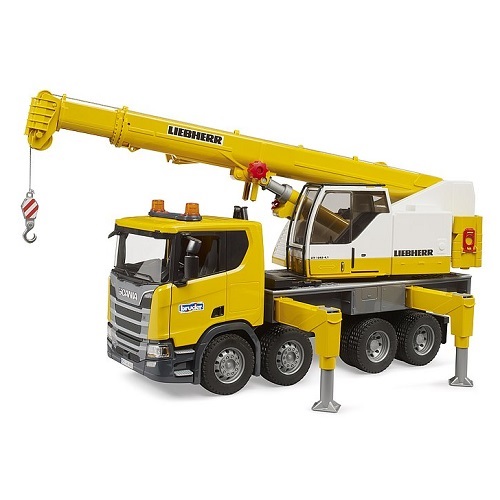 BF3570 Bruder 03570 - Scania Super 560R vrachtwagen met Liebherr hijskraan en licht en geluidsmodule