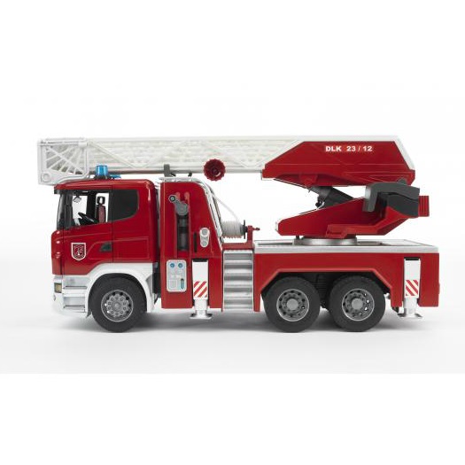 Bruder 3590 - Bruder Bruder 03590 Scania Super 560R brandweerwagen met licht en geluid, ladder en licht en geluidsmodule - Bruder 3590