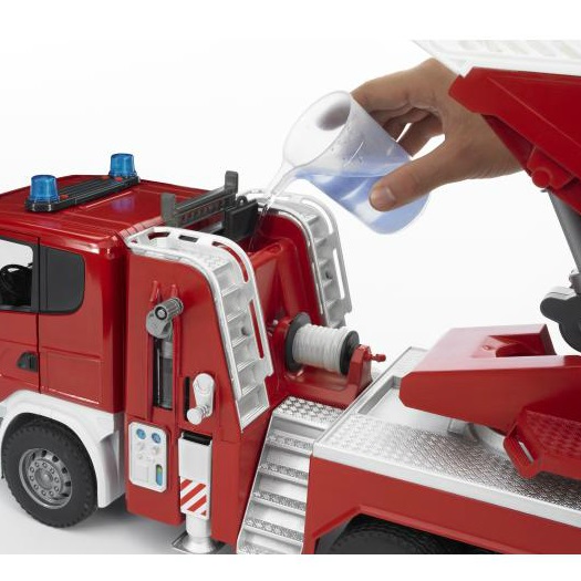 Bruder 3590 - Bruder Bruder 03590 Scania Super 560R brandweerwagen met licht en geluid, ladder en licht en geluidsmodule - Bruder 3590