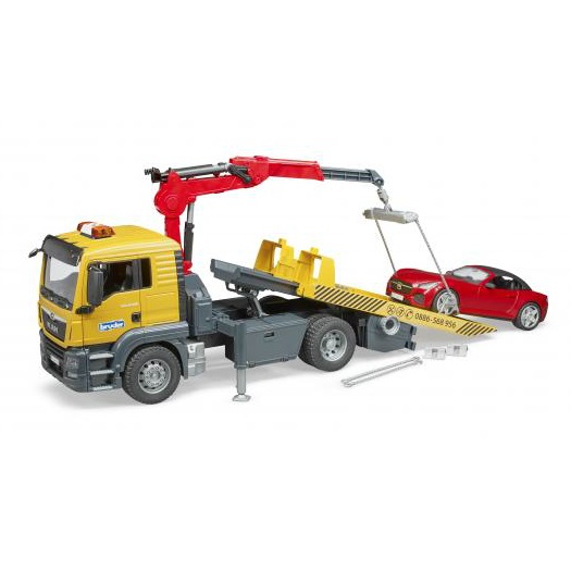 bruder 3750 - bruder Bruder 03750 vrachtwagen MAN TGS autotransporter / takelwagen met sportauto - bruder 3750