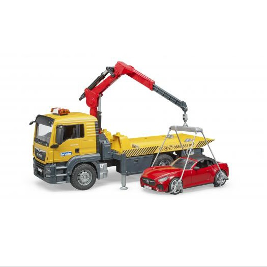 bruder 3750 - bruder Bruder 03750 vrachtwagen MAN TGS autotransporter / takelwagen met sportauto - bruder 3750