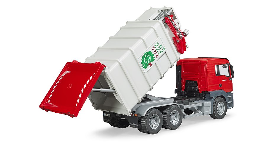bruder 3761 - bruder Bruder 03761 vrachtwagen MAN TGS vuilniswagen met zijlader - bruder 3761