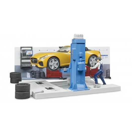 Bruder 62110 - Bruder Bruder 62110 Bworld garageset met sportwagen - Bruder 62110