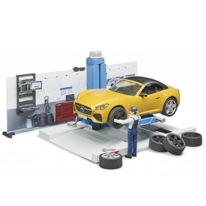 Bruder 62110 - Bruder 62110 Bworld garageset met sportwagen