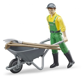 bruder 62610 - Bruder 62610 figurenset boer met kruiwagen en gereedschap