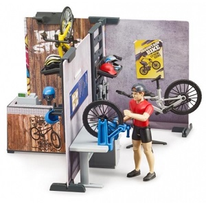 bruder 63120 - Bruder 63120 Bworld fietsenwinkel met werkplaats, fietsen en speelfiguur (aanbieding)