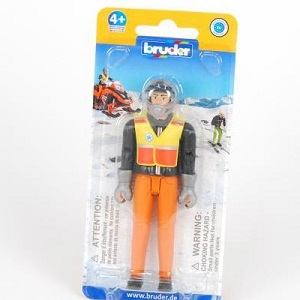 bruder 64105 - Bruder sneeuwscooter bestuurder met handschoenen, helm en hulpdienst vest
