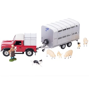 BR43138 Britains 43138 Boer en schapen speelset met landrover en veetrailer 1:32
