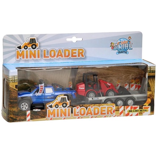Kids Globe 510207 - Kids Globe Kids Globe 510207 pick-up met aanhanger en minishovel - Kids Globe 510207