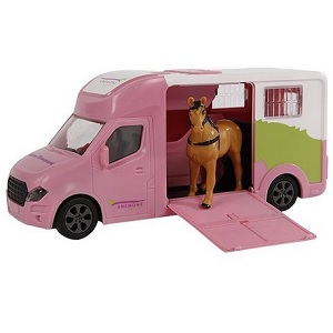 Kids Globe 510212 - Kids Globe 510212 Anemone paardentruck roze met geluidsmodule, frictiemotor en paard