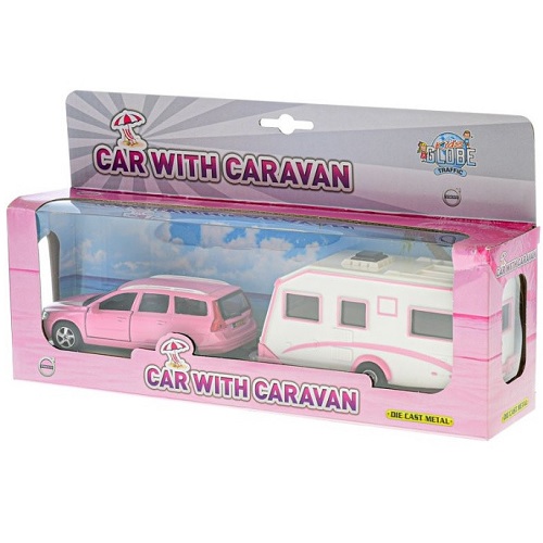 Kids Globe 520194 - Kids Globe Kids Globe 520194 Volvo V70 stationwagon met caravan - Kids Globe 520194