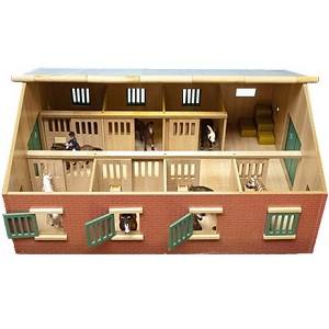 Kids Globe 610595 - Kids Globe 610595 Paardenstal met 7 boxen voor paarden 1:24