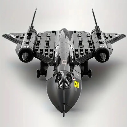 eigen merk 00071 - Bouwblokjes SR-71 Blackbird straalvliegtuig, 183 blokjes, compatible met LEGO