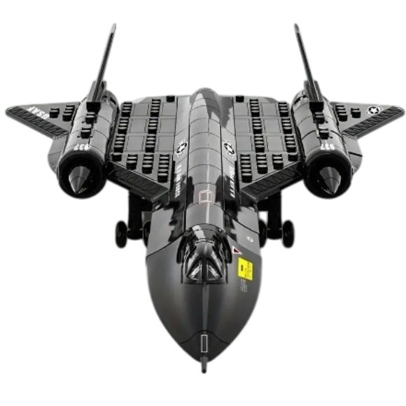 eigen merk 00071 - Bouwblokjes SR-71 Blackbird straalvliegtuig, 183 blokjes, compatible met LEGO