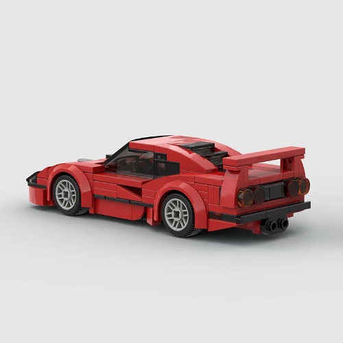  10130 - bouwpakket bouwsteentjes rode sportauto, compatible met Lego, 197 blokjes