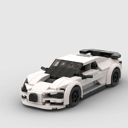  10133 - bouwpakket bouwsteentjes witte sportauto, compatible met Lego, 188 blokjes