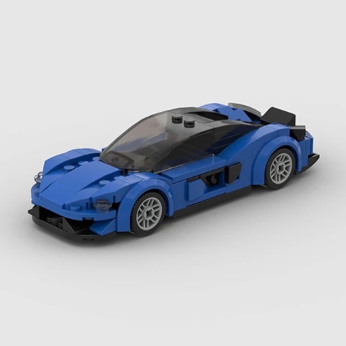 1019 - bouwpakket bouwsteentjes blauwe sportauto, compatible met Lego, 167 blokjes