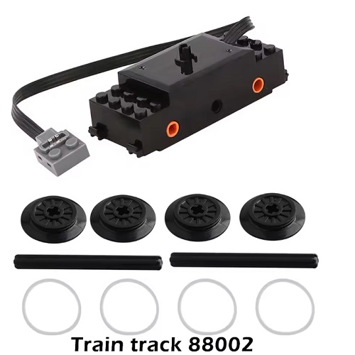  20104 -  Bouwblokjes trein elektrificeer-set, met treinmotor, ontvanger, batterijbox en kleine afstandsbediening, compatible met o.a. Lego en Mould King -  20104