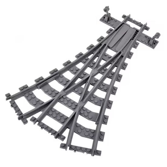 LG20120 Bouwblokjes spoorrails splitsing van 1 naar 3 sporen. Compatible met Lego