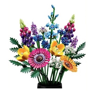 eigen merk 30131 - bouwblokjes boeket met wilde bloemen, 939 steentjes, compatible met LEGO