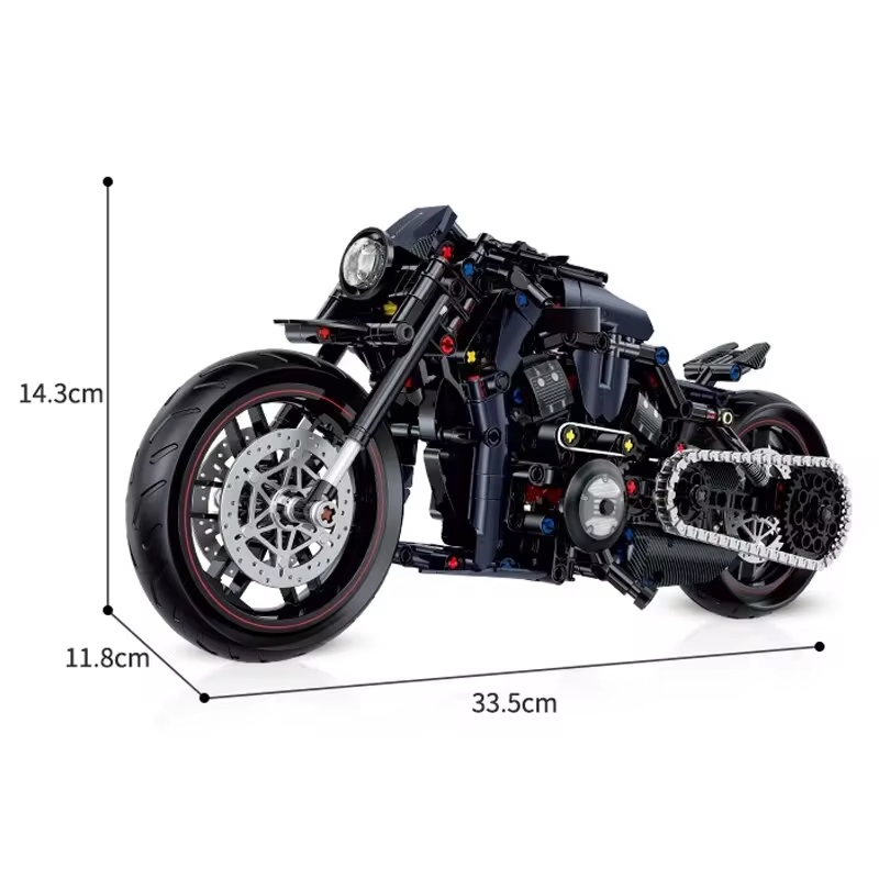  60517 -  bouwpakket bouwsteentjes Night Luther Motorcycle, schaal 1:8, 623 blokjes, compatible met Lego -  60517