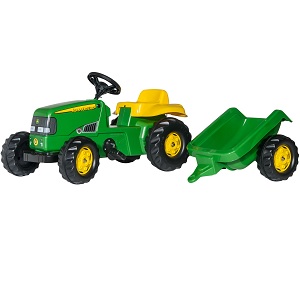 Rolly Toys rollyKid John Deere 4-wiel traptractor met aanhanger (aanbieding)