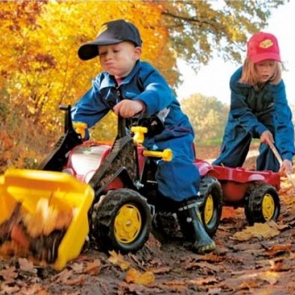 Rolly Toys 023127 - Rolly Toys Rolly Toys RollyKid-X traptrekker met voorlader en aanhanger - Rolly Toys 023127