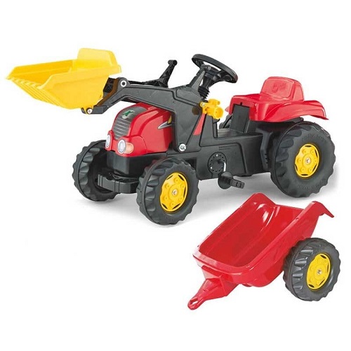 Rolly Toys 023127 - Rolly Toys Rolly Toys RollyKid-X traptrekker met voorlader en aanhanger - Rolly Toys 023127