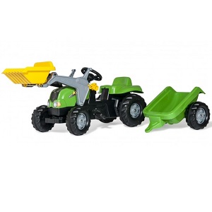 Rolly Toys RollyKid-X traptrekker met voorlader en aanhanger